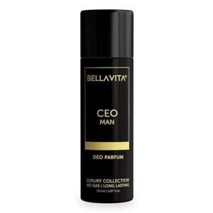 Bella Vita CEO Man Body Perfume 150ml | Premium No Gas Deo for Man | Long Lasting Office Fragrance with Tonka, Agarwood & Sophisticated Masculine Notes