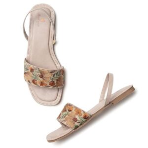 Women's Pair of Embroidered & Embellished Flat Fashion Sandals