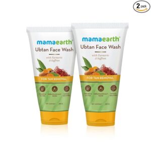 Mamaearth Ubtan Natural Face Wash For all Skin Type with Turmeric & Saffron for Tan Removal – 150 ml (Pack of 2)